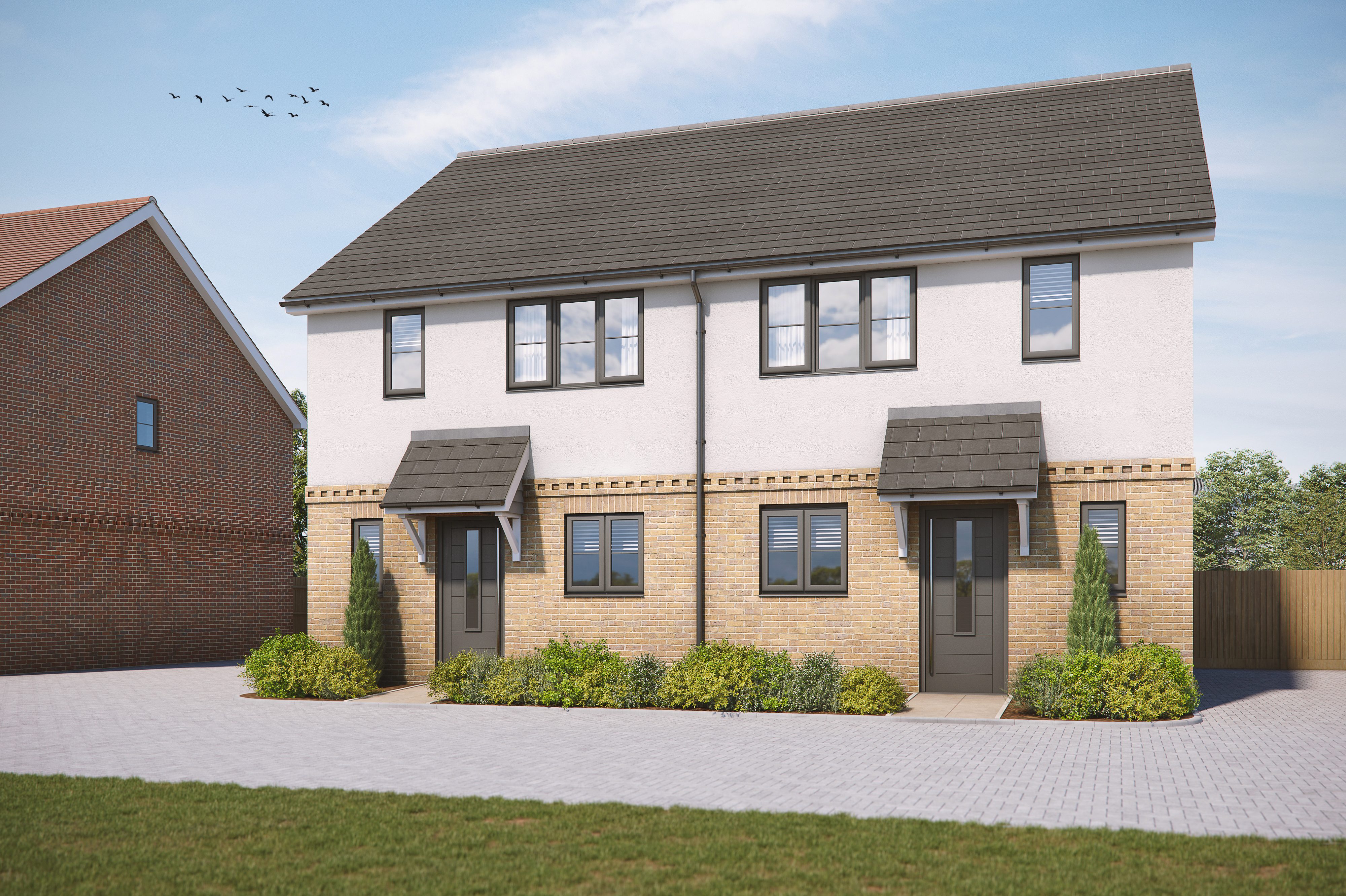 New homes for sale by Sempra Homes at Woodside Place, Basildon, SS16, home panoramic CGI