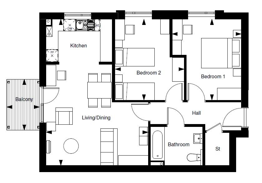 New homes for sale by Sempra Homes at Maplewood Court, Basildon, SS15, floor plan