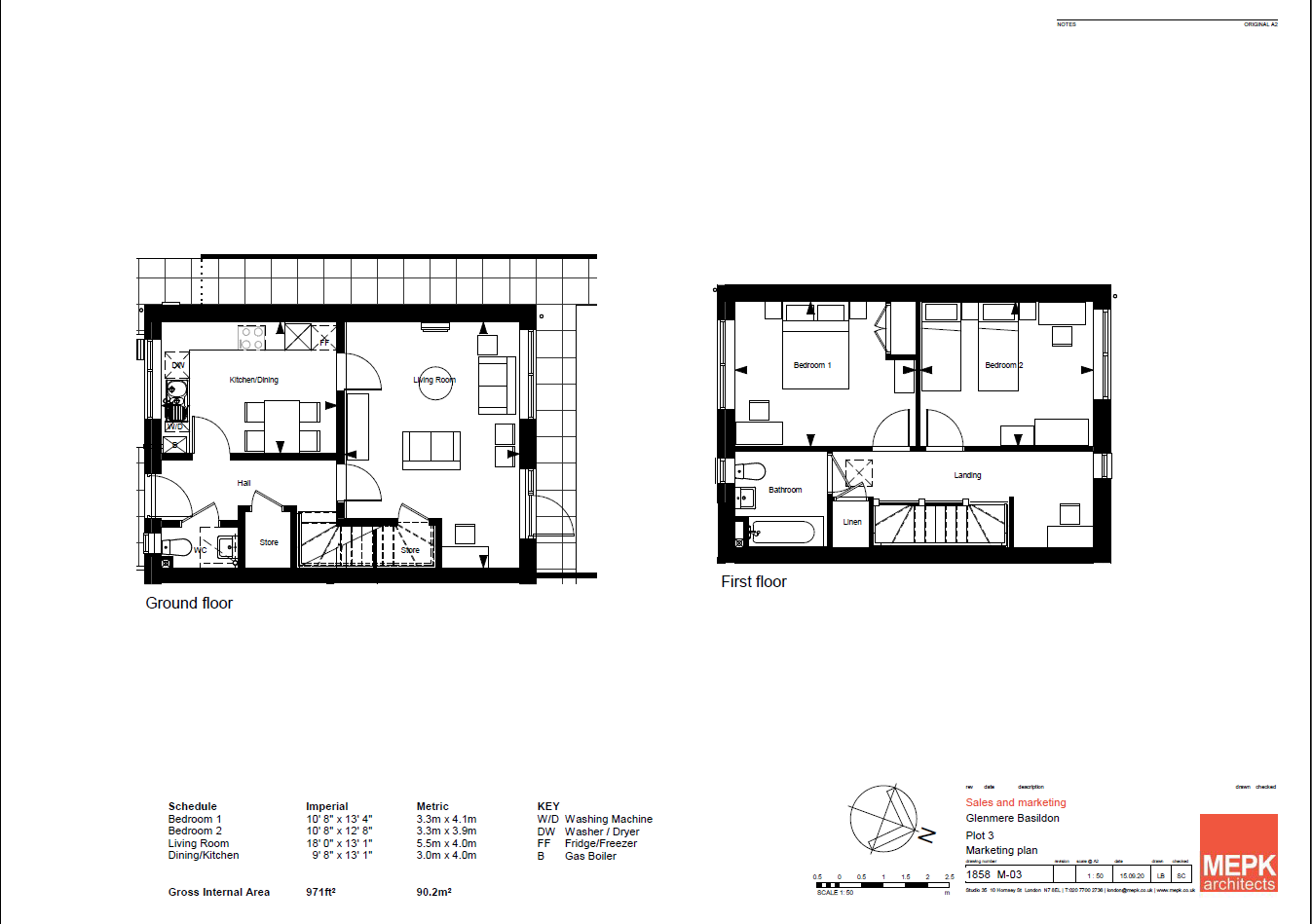 New homes for sale by Sempra Homes at Glenmere, Vange, SS16, floor plan dimensions