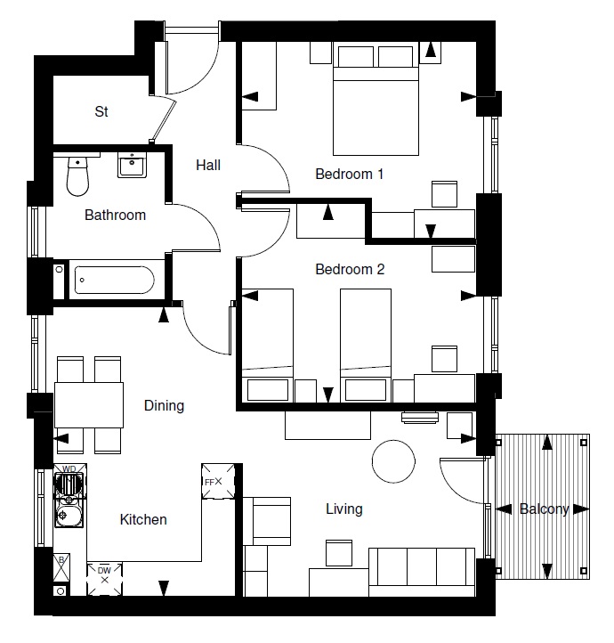 New homes for sale by Sempra Homes at Maplewood Court, Basildon, SS15, floor plan